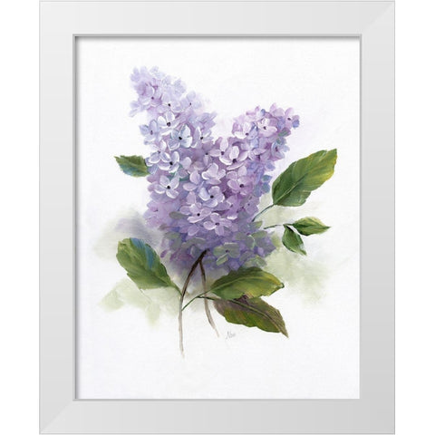 Lilac Romance II White Modern Wood Framed Art Print by Nan