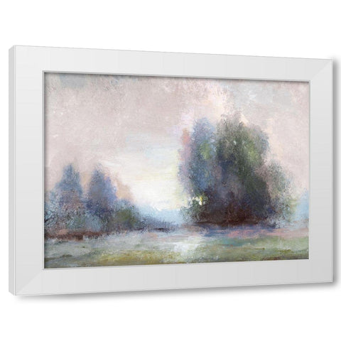 Lavender Spring White Modern Wood Framed Art Print by Nan