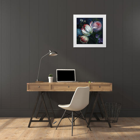 Masterpiece Tulips White Modern Wood Framed Art Print by Nan