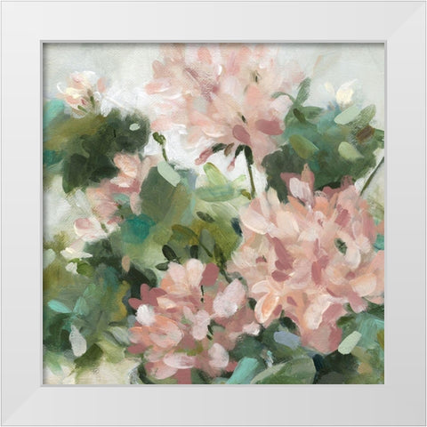 Geranium Garden White Modern Wood Framed Art Print by Robinson, Carol