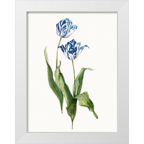 Blue Lively Botanical II White Modern Wood Framed Art Print by Swatland, Sally