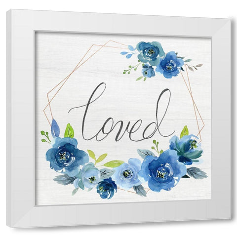 Loved White Modern Wood Framed Art Print by Santiago, Daniela