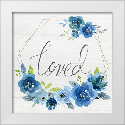 Loved White Modern Wood Framed Art Print by Santiago, Daniela