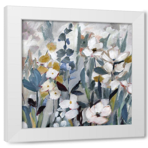 Happy Fields White Modern Wood Framed Art Print by Nan