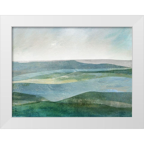 River Valley White Modern Wood Framed Art Print by Nan