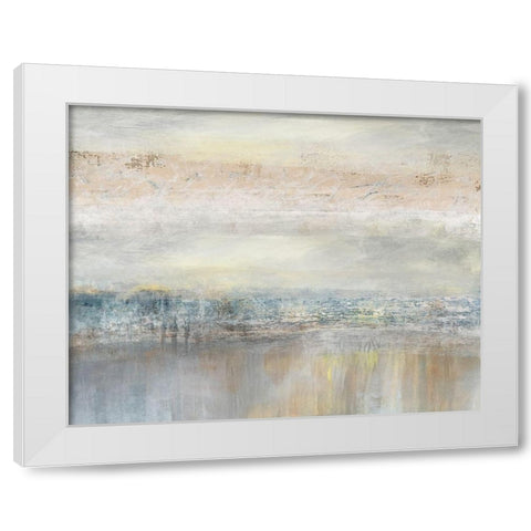 From A Distance White Modern Wood Framed Art Print by Nan