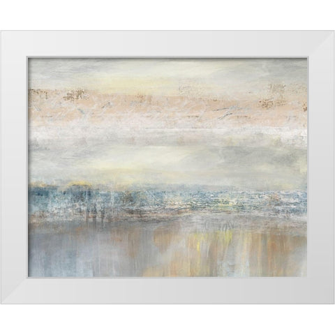 From A Distance White Modern Wood Framed Art Print by Nan