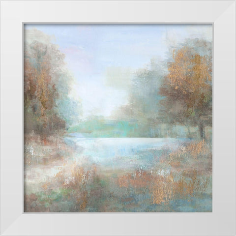 Blue Lagoon White Modern Wood Framed Art Print by Nan