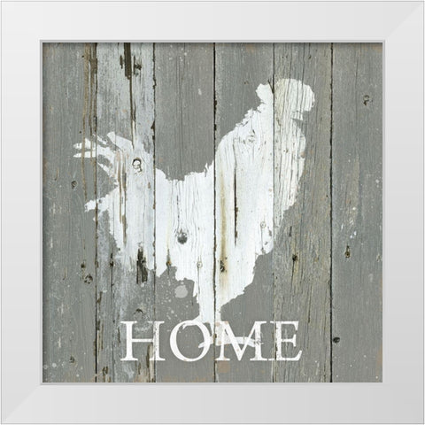 Rooster Home White Modern Wood Framed Art Print by Robinson, Carol