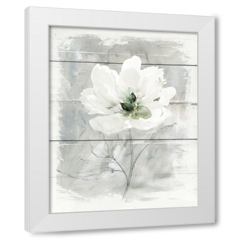 Farmhouse Rose II White Modern Wood Framed Art Print by Robinson, Carol