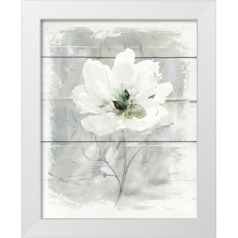 Farmhouse Rose II White Modern Wood Framed Art Print by Robinson, Carol