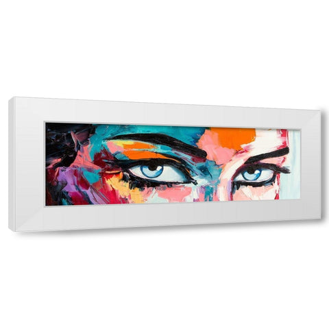Pop Color Eyes White Modern Wood Framed Art Print by Tikhonova, Lana
