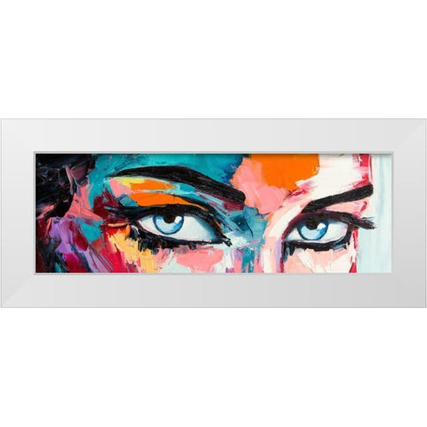 Pop Color Eyes White Modern Wood Framed Art Print by Tikhonova, Lana