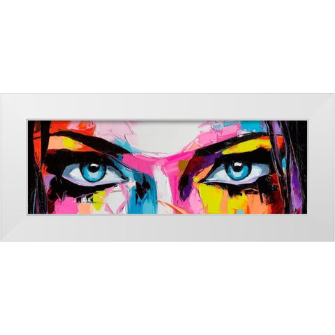 Pop Color Eyes White Modern Wood Framed Art Print by Tikhonova, Lana
