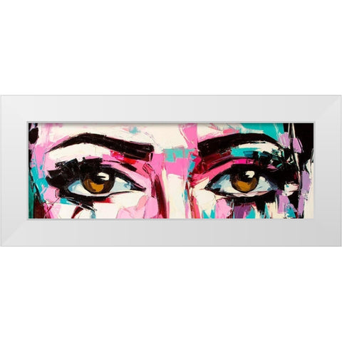 Pop Color Eyes White Modern Wood Framed Art Print by Tikhonova, Lana