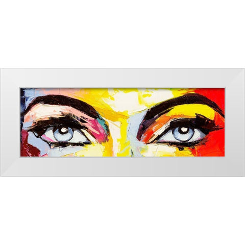 Pop Color Eyes White Modern Wood Framed Art Print by Tikhonova, Lana