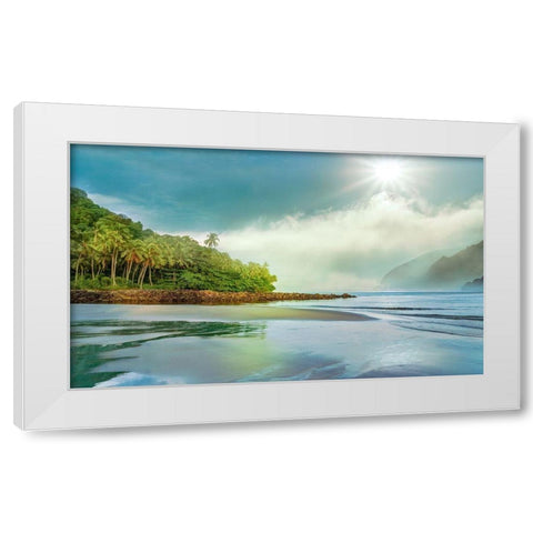 Jungle Meets the Sea White Modern Wood Framed Art Print by Calascibetta, Mike