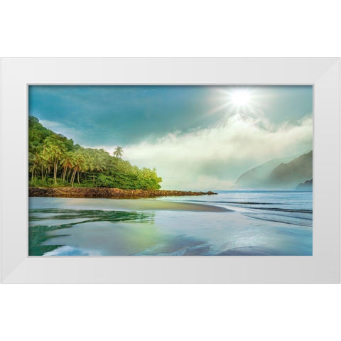 Jungle Meets the Sea White Modern Wood Framed Art Print by Calascibetta, Mike