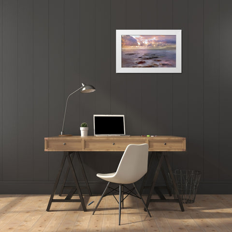 Blue Way White Modern Wood Framed Art Print by Calascibetta, Mike