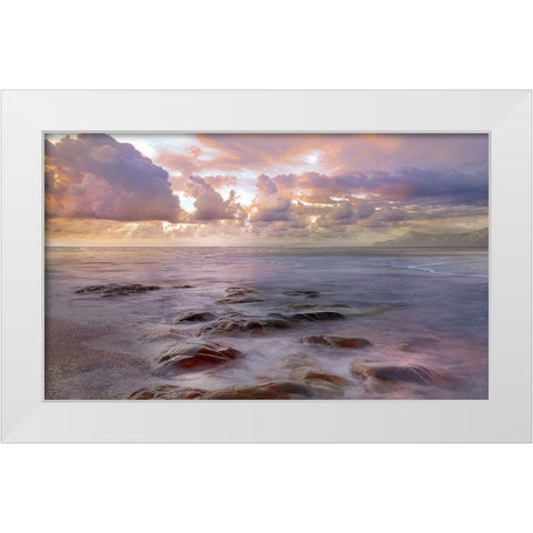 Blue Way White Modern Wood Framed Art Print by Calascibetta, Mike