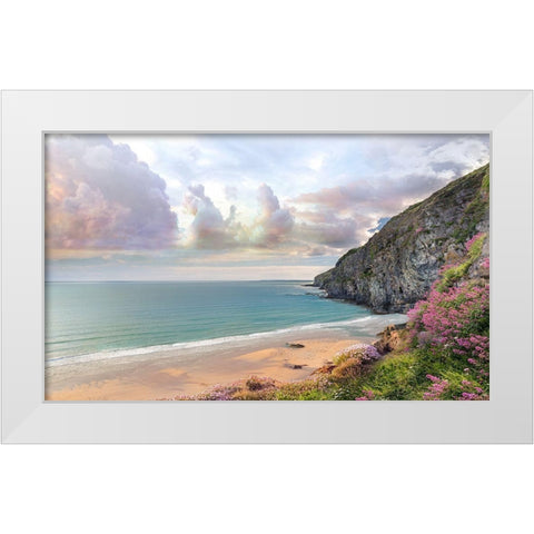 Cliffs of Time White Modern Wood Framed Art Print by Calascibetta, Mike