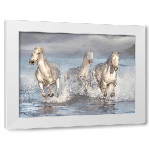 Running Wild White Modern Wood Framed Art Print by Calascibetta, Mike