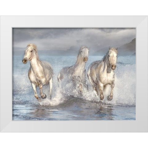 Running Wild White Modern Wood Framed Art Print by Calascibetta, Mike