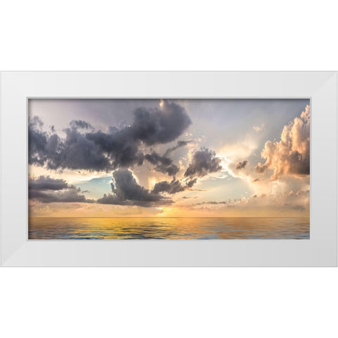 Heavenly Sunset White Modern Wood Framed Art Print by Calascibetta, Mike
