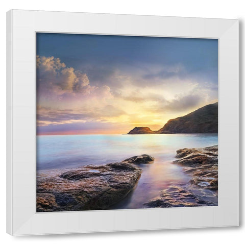 Cove Twilight White Modern Wood Framed Art Print by Calascibetta, Mike