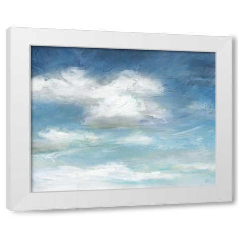 Cloud Drama White Modern Wood Framed Art Print by Nan