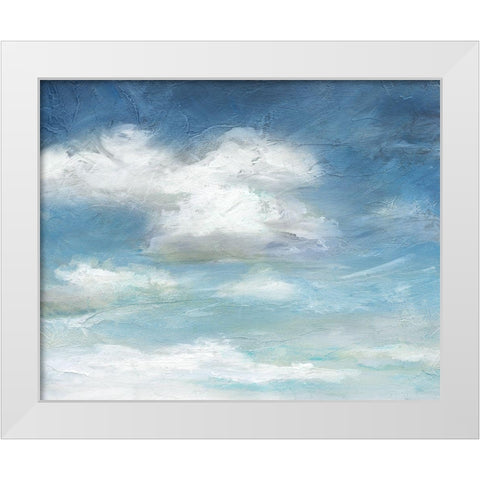 Cloud Drama White Modern Wood Framed Art Print by Nan