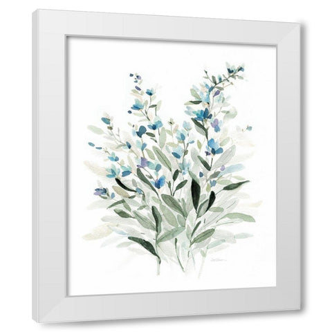 Delicate Blue Botanical I White Modern Wood Framed Art Print by Robinson, Carol