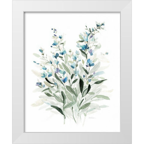 Delicate Blue Botanical I White Modern Wood Framed Art Print by Robinson, Carol
