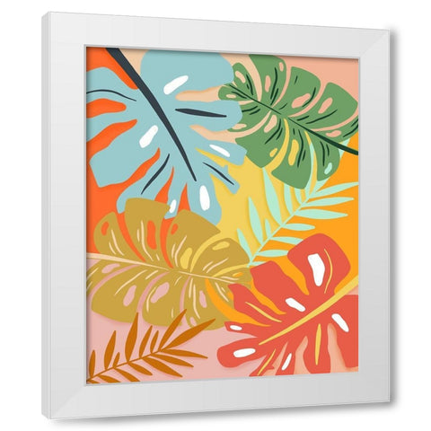 Tropical Foliage I White Modern Wood Framed Art Print by Carpentieri, Natalie