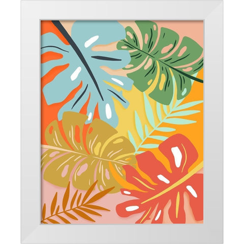 Tropical Foliage I White Modern Wood Framed Art Print by Carpentieri, Natalie