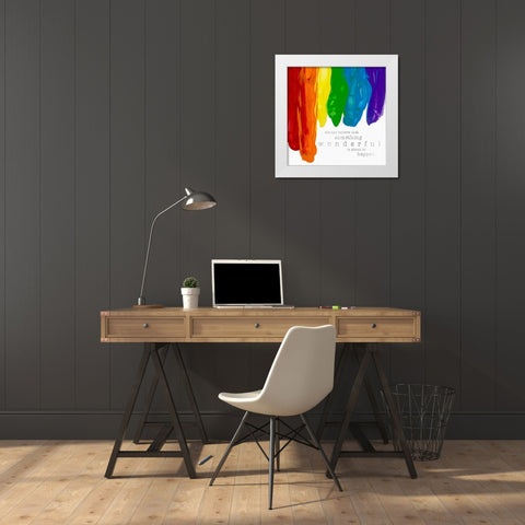 Something Wonderful White Modern Wood Framed Art Print by Santiago, Daniela