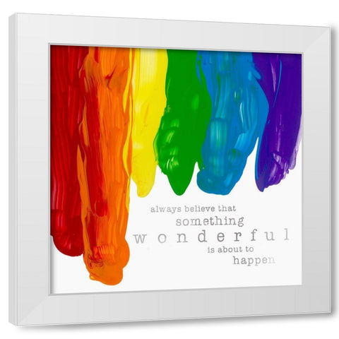 Something Wonderful White Modern Wood Framed Art Print by Santiago, Daniela