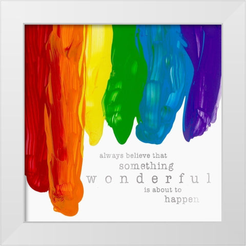 Something Wonderful White Modern Wood Framed Art Print by Santiago, Daniela