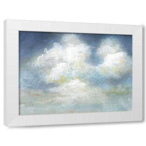 Cloud Drama White Modern Wood Framed Art Print by Nan