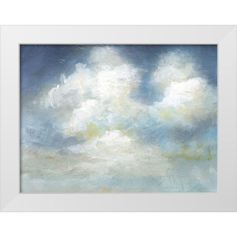 Cloud Drama White Modern Wood Framed Art Print by Nan