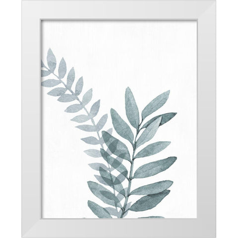 Blue Botanical Wash II White Modern Wood Framed Art Print by Knutsen, Conrad