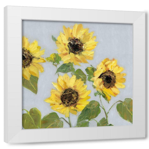 Sunflower Array I White Modern Wood Framed Art Print by Swatland, Sally