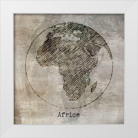 Africa White Modern Wood Framed Art Print by Jill, Susan