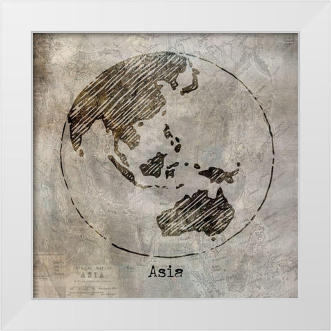 Asia White Modern Wood Framed Art Print by Jill, Susan