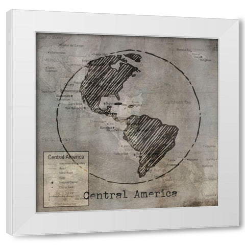 Central America White Modern Wood Framed Art Print by Jill, Susan