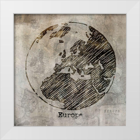 Europe White Modern Wood Framed Art Print by Jill, Susan