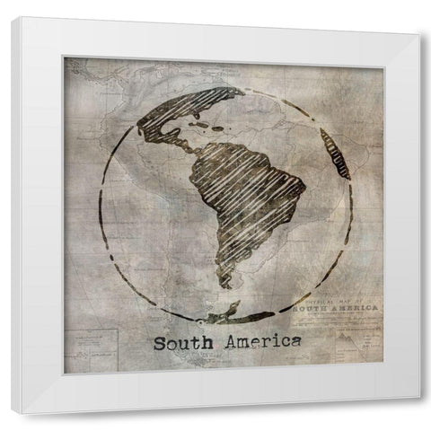 South America White Modern Wood Framed Art Print by Jill, Susan