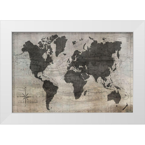 World Map White Modern Wood Framed Art Print by Jill, Susan