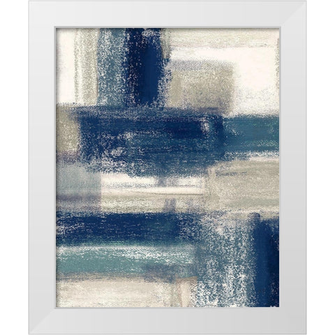 Blue Horizon I White Modern Wood Framed Art Print by Jill, Susan