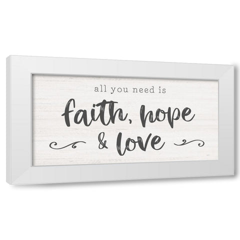Faith-Hope-Love White Modern Wood Framed Art Print by Carpentieri, Natalie